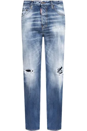 Dsquared2 Homme, Jeans, Bleu, Taille: L Jean Droit Délavé