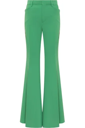 Dsquared2 Femme, Pantalons, Vert, Taille: 38 FR Pantalon Évasé avec Détails Découpés