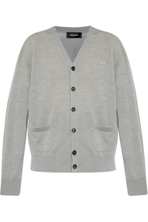 Dsquared2 Femme, Pulls, Gris, Taille: 40 FR Cardigan en laine avec poches