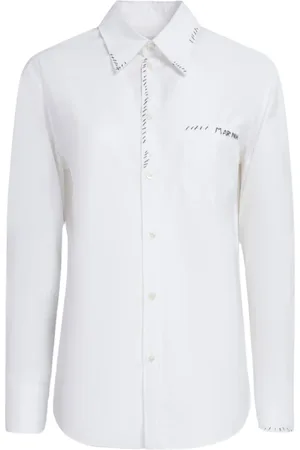 Marni Femme, Blouses et Chemises, Blanc, Taille: 40 FR Chemise Popeline avec Reprisage