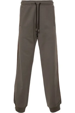 Lanvin Homme, Pantalons, Brun, Taille: M Pantalon de survêtement en maille chevron avec logo brodé