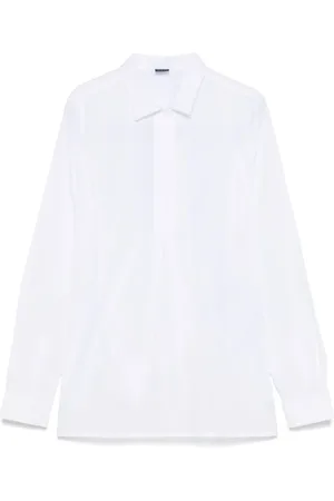 FAY Femme, Blouses et Chemises, Blanc, Taille: 42 FR Chemise à Logo Brodé et Poignets Boutonnés