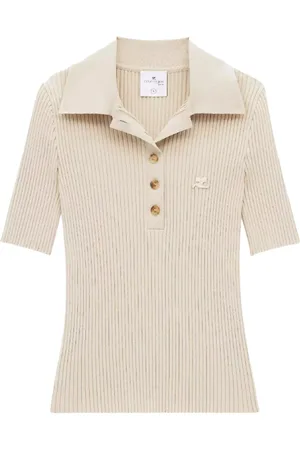 Courrèges Femme, Tops, , Taille: 42 FR Polo en maille côtelée
