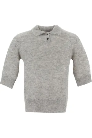 LARDINI Femme, Pulls, Gris, Taille: 40 FR Pull Polo en Maille Alpaga