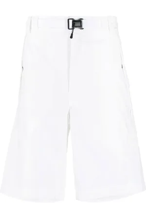 C.P. Company Homme, Shorts, Blanc, Taille: S Short à Taille Ceinturée et Imprimé Logo