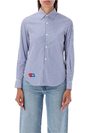 Comme des Garçons Femme, Blouses et Chemises, Bleu, Taille: 38 FR Pixel Shirt