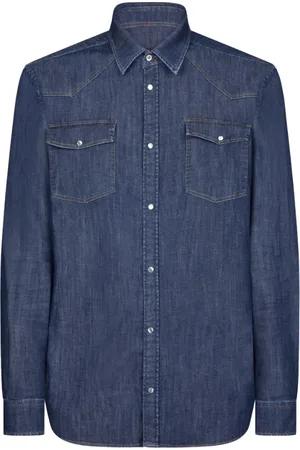 Dondup Homme, Chemises, Bleu, Taille: M Chemise Western Slim Fit