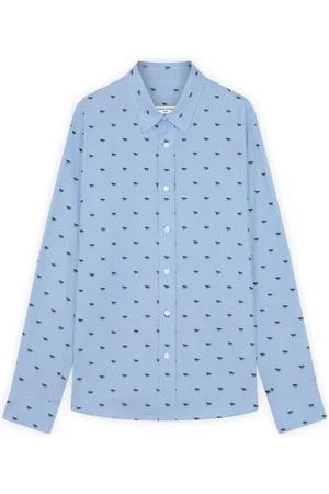 Maison Kitsuné Homme, Chemises, Bleu, Taille: S Chemise Décontractée Motif Renard