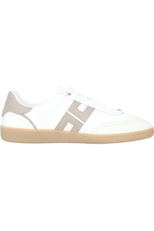 Elisabetta Franchi Femme, Chaussures, Blanc, Taille: 37 EU Baskets en cuir blanc avec rivet doré
