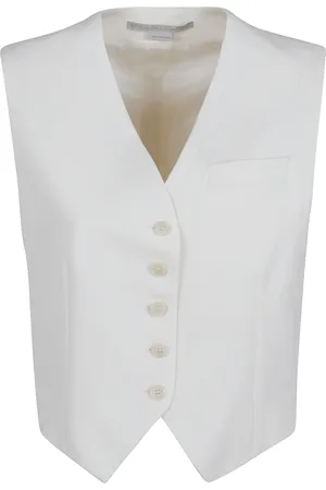 Stella McCartney Femme, Vestes, Blanc, Taille: 36 FR Gilet en mélange de laine