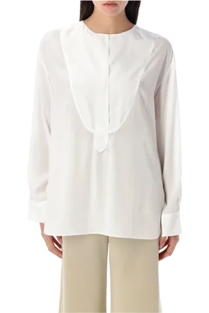By Malene Birger Femme, Blouses et Chemises, Blanc, Taille: 38 FR Chemisier Fayette en mélange de soie