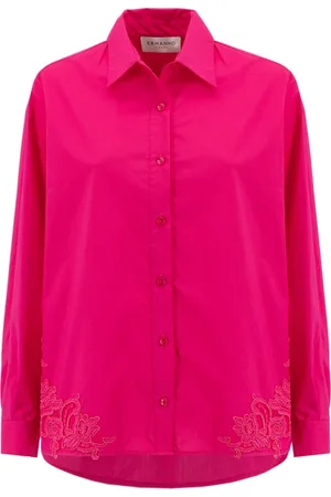 ERMANNO SCERVINO Femme, Blouses et Chemises, Rose, Taille: 36 FR Sweat à Capuche Noir en Mélange de Coton avec Logo C