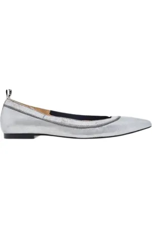 Carolina Herrera Femme, Chaussures, Gris, Taille: 38 EU Ballerines en cuir