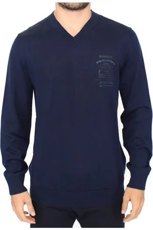 ERMANNO SCERVINO Homme, Pulls, Bleu, Taille: M Pull V à encolure dégagée