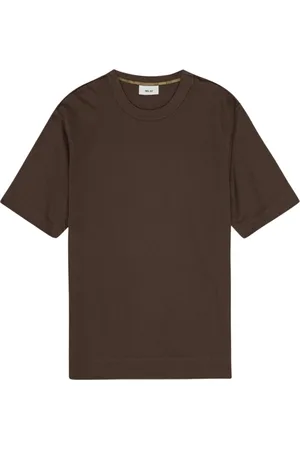 NN.07 Homme, Tops, Brun, Taille: M T-shirt en Coton Mercerisé Demitasse