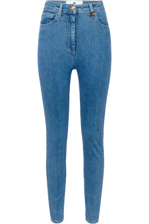Elisabetta Franchi Femme, Jeans, Bleu, Taille: W30 Jean Skinny Bleu en Denim avec Détail Bijou