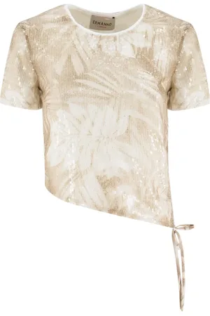 ERMANNO SCERVINO Femme, Tops, , Taille: 38 FR T-shirt à col rond avec paillettes