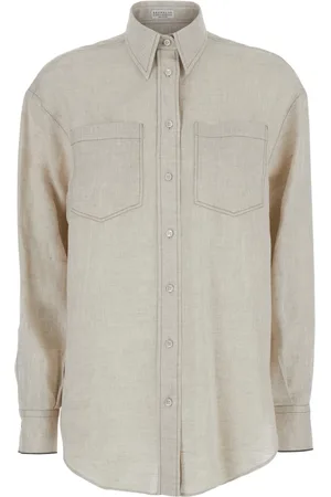 Brunello Cucinelli Femme, Blouses et Chemises, , Taille: 42 FR Chemise en lin
