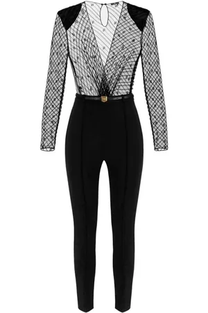 Elisabetta Franchi Femme, Combinaisons et Ensembles, Noir, Taille: 38 FR Combinaison Monogramme Noire