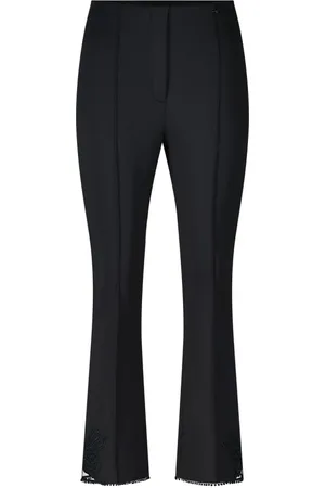 Marc Cain Femme, Pantalons, Noir, Taille: 40 FR Pantalon Droit à Bordure en Dentelle