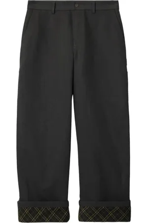 Burberry Homme, Pantalons, Noir, Taille: L Pantalon Noir à Logo Brodé