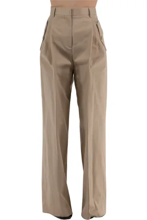 Lanvin Femme, Pantalons, , Taille: 36 FR Pantalon Gabardine Taille Haute Jambe Large