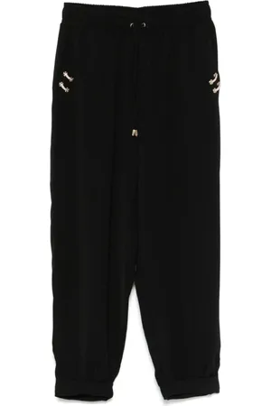 Liu Jo Femme, Pantalons, Noir, Taille: 42 FR Pantalon Noir à Cordon de Serrage avec Poches