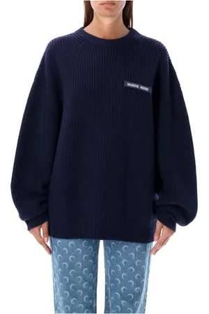 Marine Serre Femme, Pulls, Bleu, Taille: 42 FR Pull Marin Pêcheur