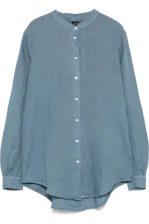 FAY Femme, Blouses et Chemises, Bleu, Taille: 36 FR Chemise en lin