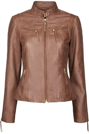 Btfcph Femme, Vestes, Brun, Taille: 40 FR Blouson de motard en cuir 10245