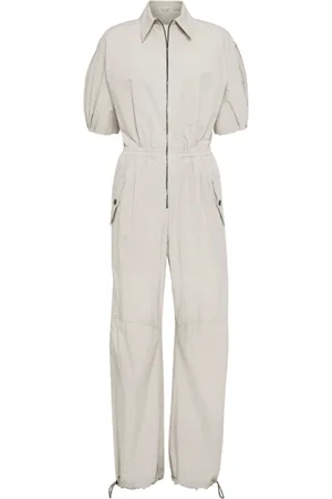 Brunello Cucinelli Femme, Combinaisons et Ensembles, Gris, Taille: 38 FR Combinaison en coton à manches bouffantes