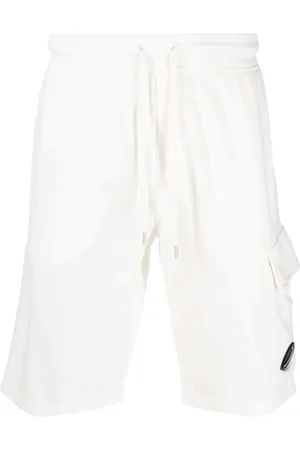C.P. Company Homme, Shorts, Blanc, Taille: S Short Utility en Molleton Léger