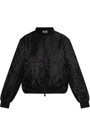 EA7 Femme, Vestes, Noir, Taille: 40 FR Veste à motif animalier