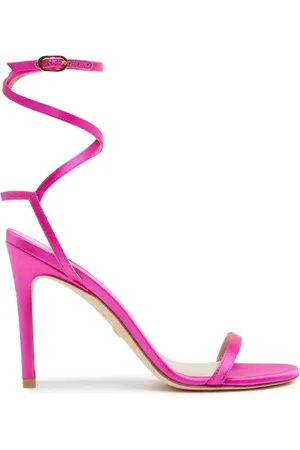 Stuart Weitzman Femme, Chaussures, Rose, Taille: 37 1/2 EU Escarpins Barelynude en satin fuchsia