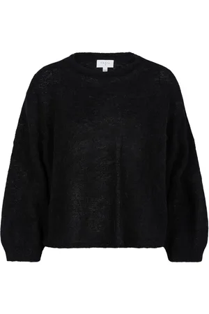 Dante 6 Femme, Pulls, Noir, Taille: 36 FR Pull Noir en Alpaga avec Ouverture au Dos