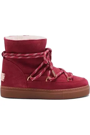Coccinelle Femme, Chaussures, Rouge, Taille: 37 EU Bottes d`Hiver en Daim Rouge et Doublure Shearling