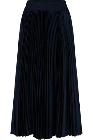 JOOP! Femme, Jupes, Bleu, Taille: 42 FR Jupe plissée ligne A avec ceinture logo