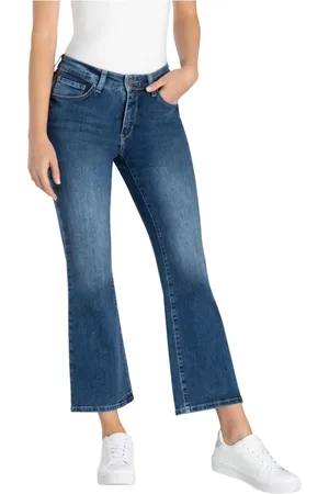 Mac Femme, Jeans, Bleu, Taille: 44 FR Jean Évasé Court Authentique