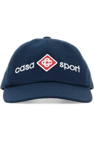 Casablanca Unisex, Accessoires, Bleu, Taille: ONE Size Casquette de baseball bleu marine en coton