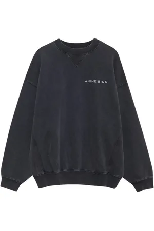 ANINE BING Femme, Sweatshirts et sweats à capuche, Gris, Taille: 40 FR SweaT-shirt graphite avec logo Oversize Impression contrastée