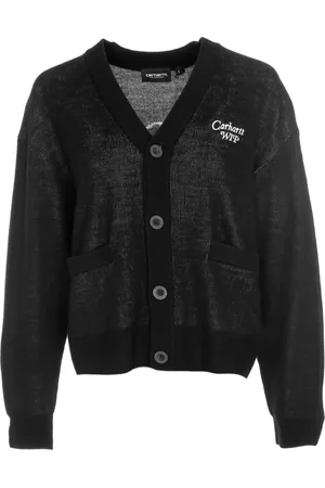 Carhartt Homme, Pulls, Noir, Taille: M Cardigan Brodé avec Détails Jacquard