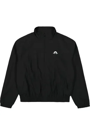 Marine Serre Homme, Vestes, Noir, Taille: L Veste de survêtement en nylon avec broderie croissant de lune