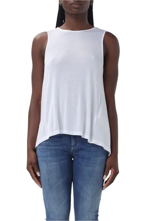 Dondup Femme, Tops, Blanc, Taille: 40 FR Débardeur à encolure ras du cou orné de chaînes