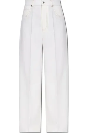 Bottega Veneta Femme, Pantalons, Blanc, Taille: 36 FR Pantalon en laine
