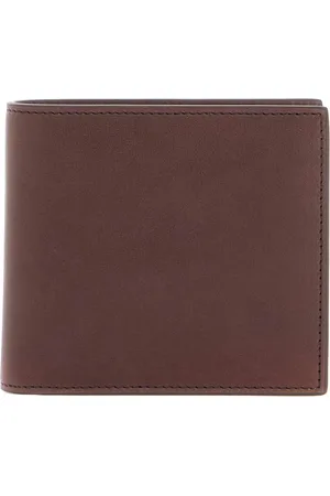 Thom Browne Homme, Accessoires, Brun, Taille: ONE Size Portefeuille Compact en Cuir de Veau Marron Foncé avec Fentes
