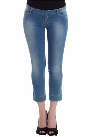 ERMANNO SCERVINO Femme, Jeans, Bleu, Taille: 38 FR Jean Capri de Plage