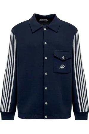 Autry Homme, Vestes, Bleu, Taille: M Cardigan Tricot Sportif Bleu