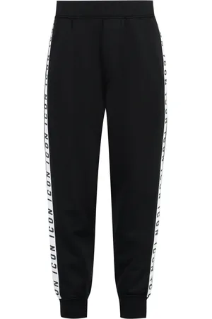 Dsquared2 Homme, Pantalons, Noir, Taille: M Pantalon de jogging en mélange de coton avec rayures