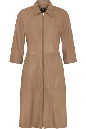 Btfcph Femme, Robes, Brun, Taille: 42 FR Robe Midi avec Fermeture Éclair
