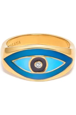 Nialaya Femme, Accessoires, Jaune, Taille: 54 MM Bague Œil Maléfique Dorée